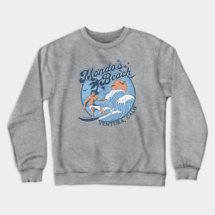 1970s Vintage Surfing Mondo's Beach, California Retro Sunset // Old School Surfer // Surf California Crewneck Sweatshirt